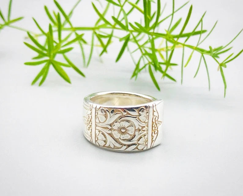 New Age Floral Spoon Ring